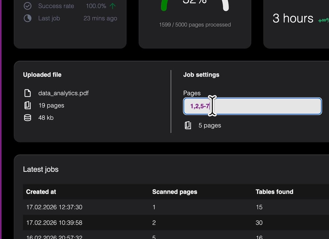 Screenshot 5 of pdftables.io
