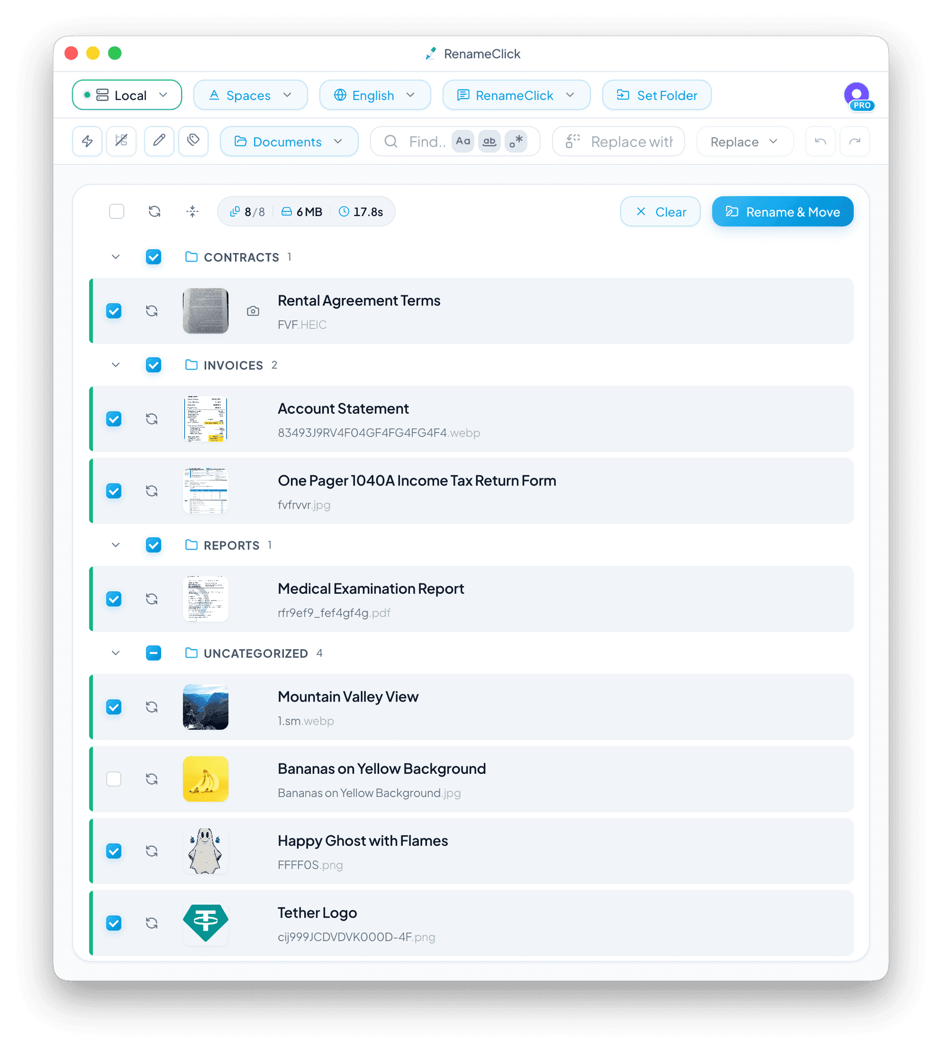 Screenshot 1 of RenameClick – Offline AI File Organizer