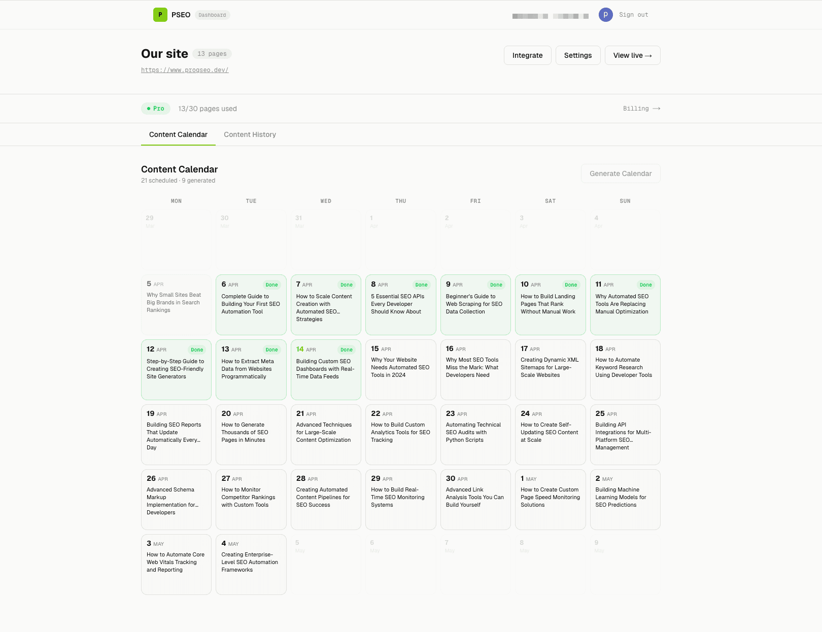 Screenshot 1 of ProgSEO.dev