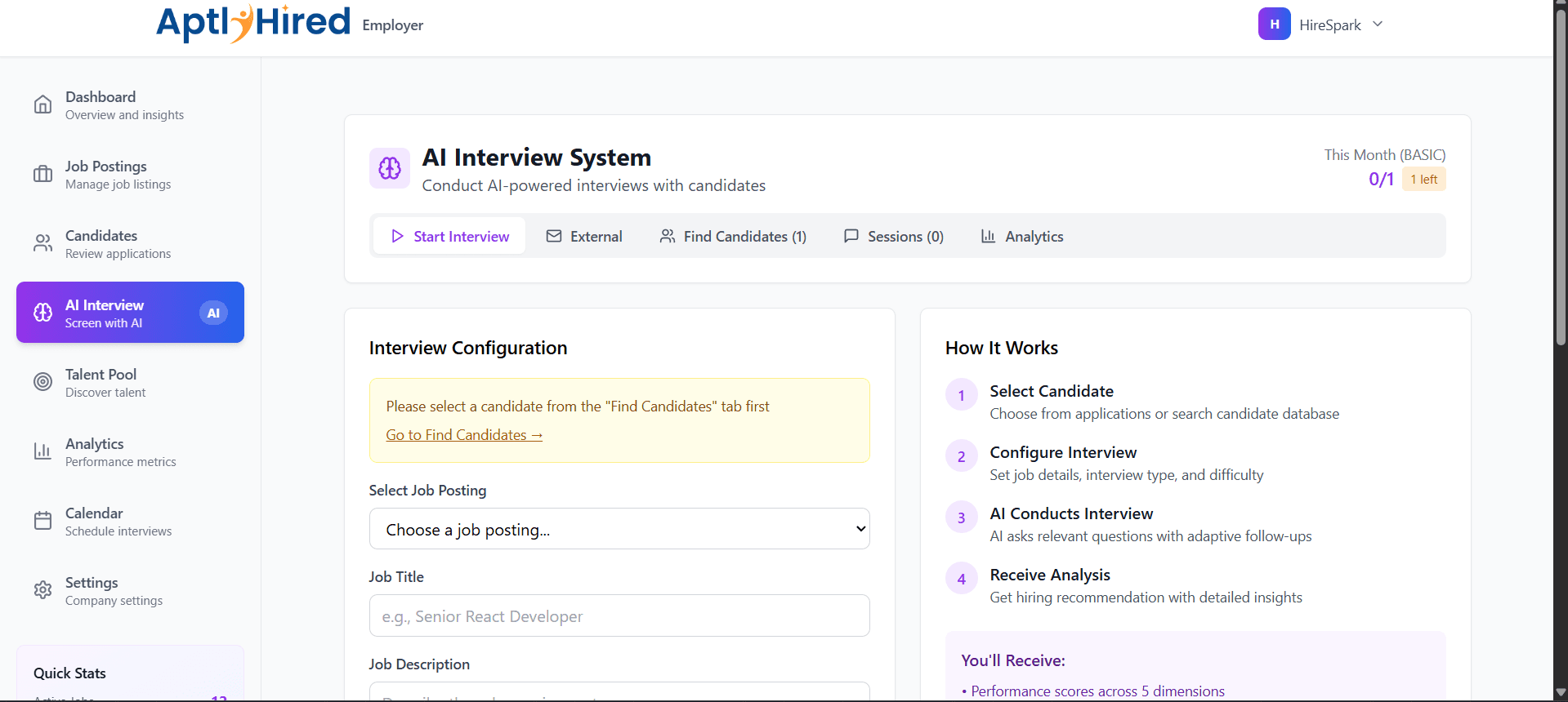 Screenshot 1 of AptlyHired: AI-Powered Career Platform