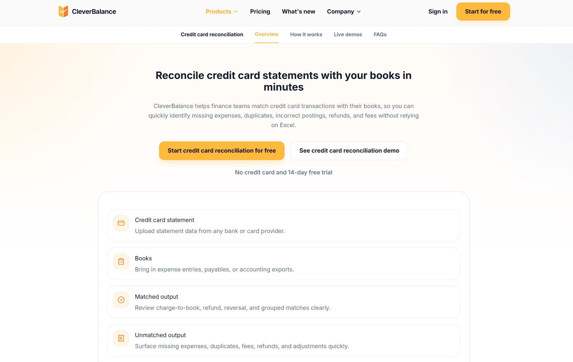 Screenshot 1 of CleverBalance - Credit Card Recon