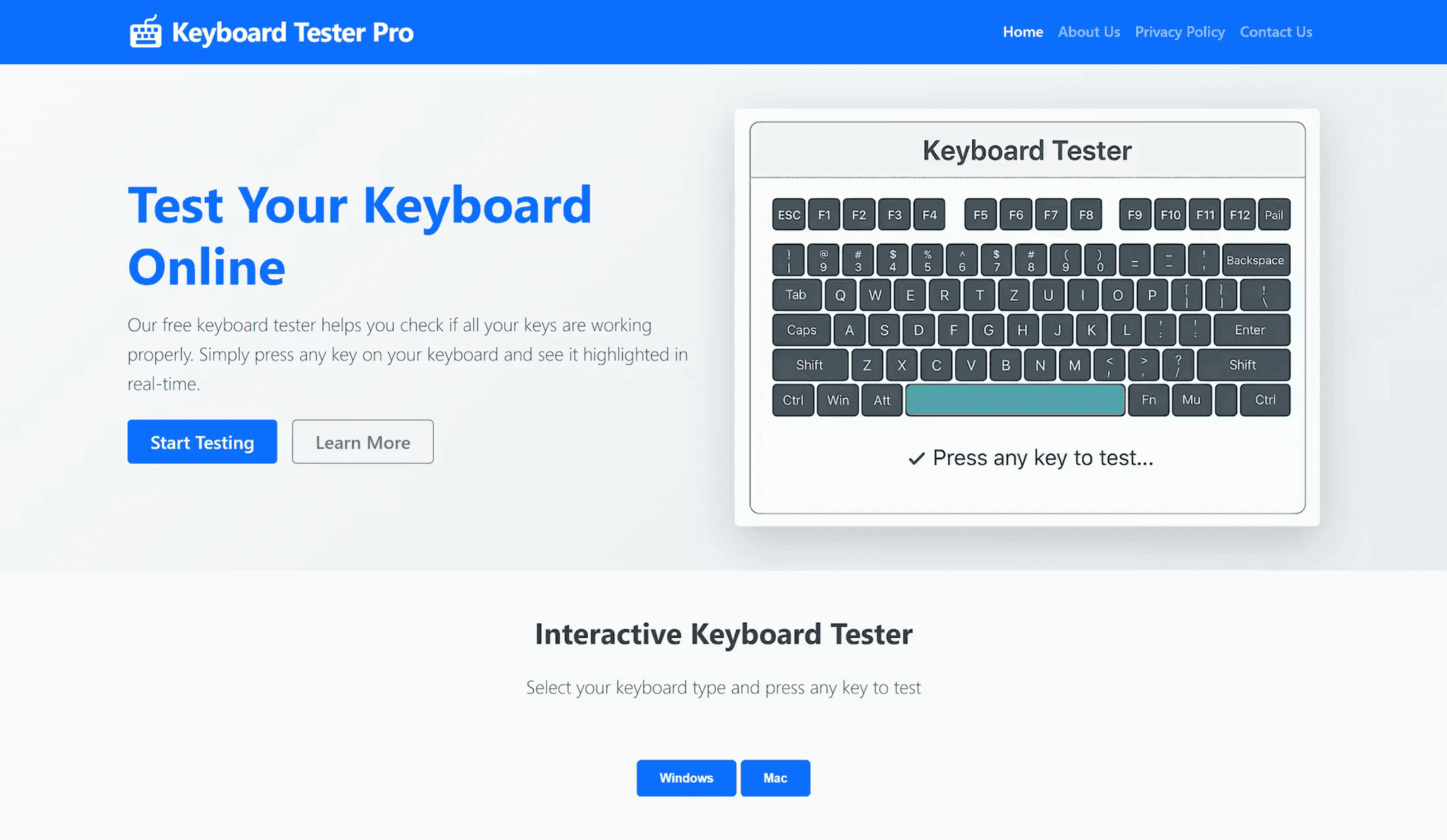 Screenshot 2 of Keyboard Tester Pro