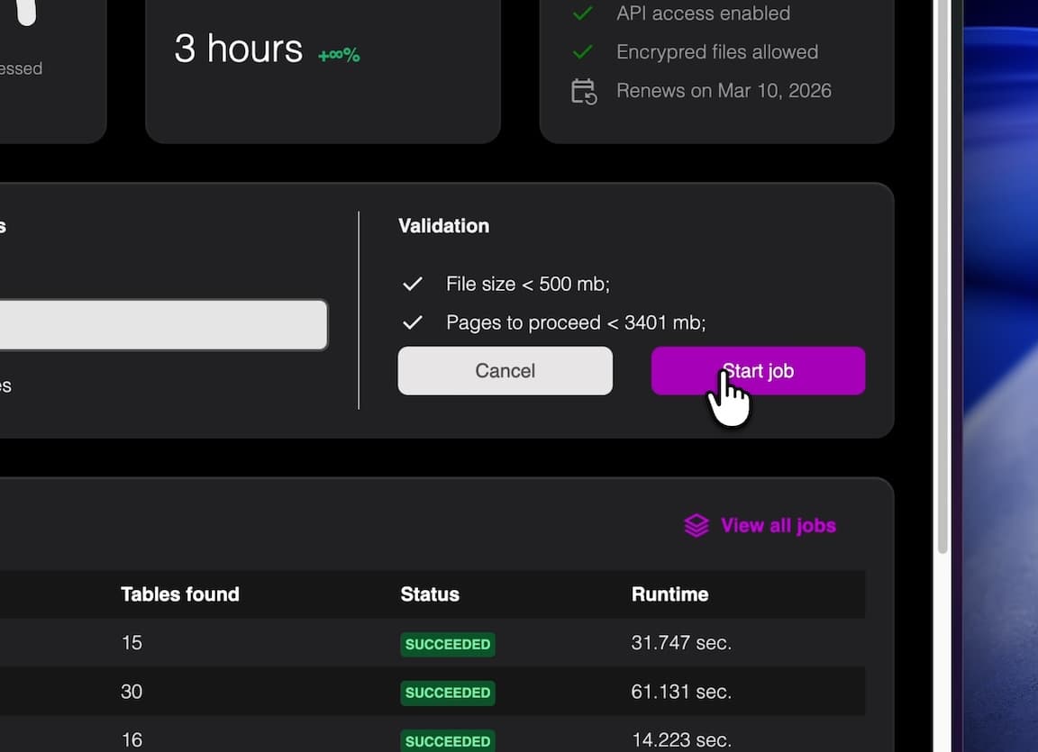 Screenshot 6 of pdftables.io