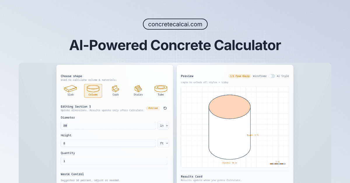 Screenshot 1 of AI Concrete Calculator