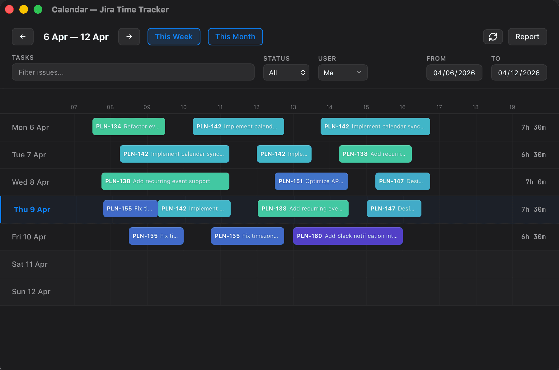 Screenshot 3 of Planim Time for Jira