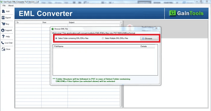 Screenshot 1 of GainTools EML Converter