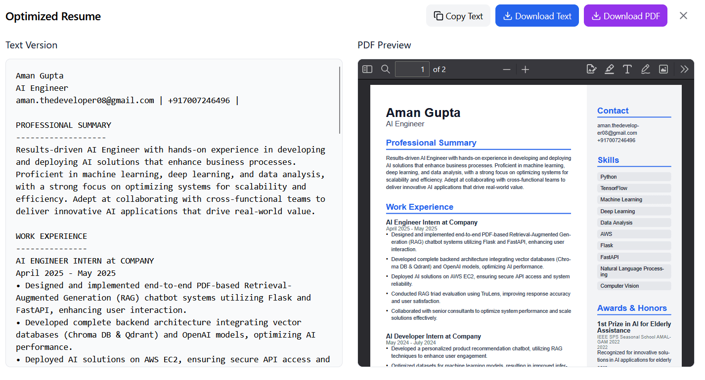 Screenshot 3 of AptlyHired: AI-Powered Career Platform