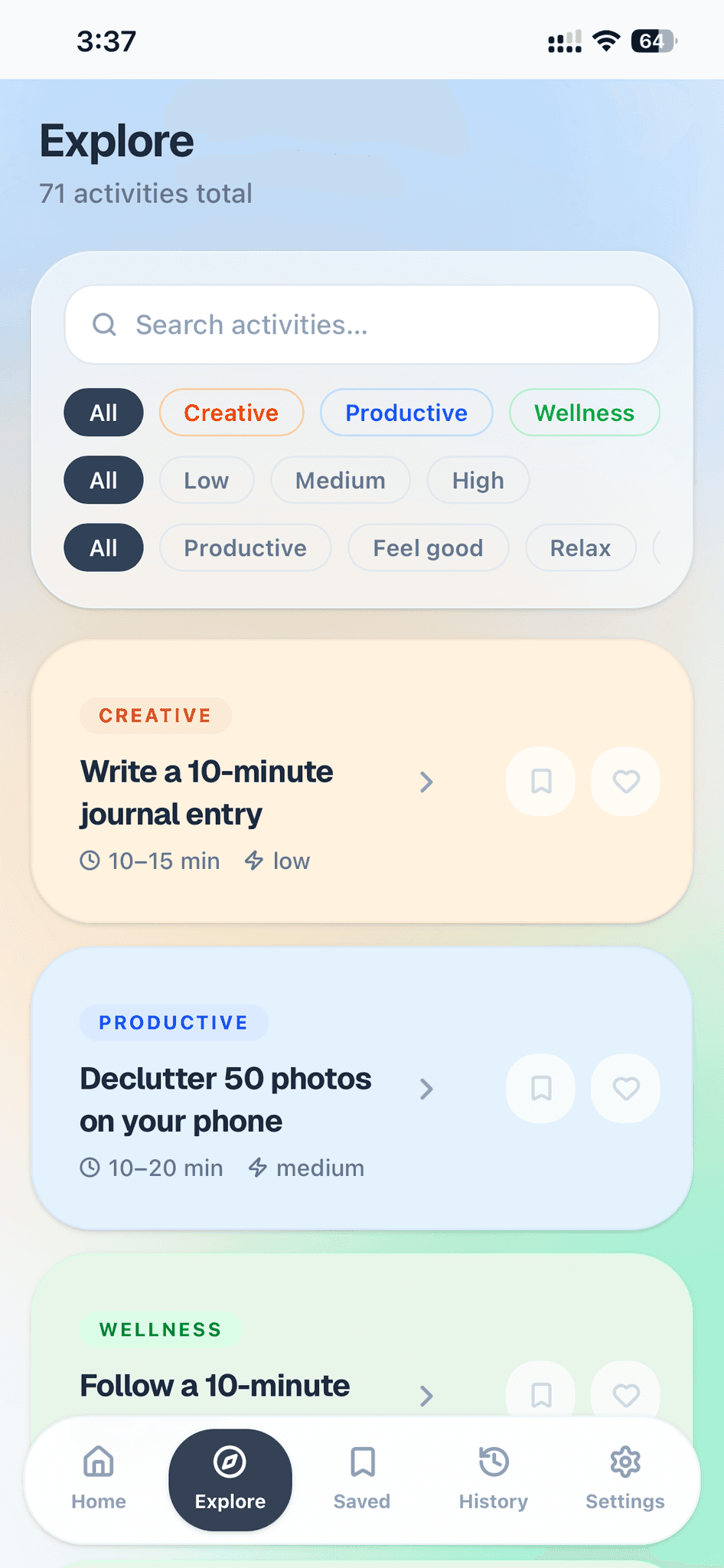 Screenshot 2 of Pausely — Calm Micro Breaks