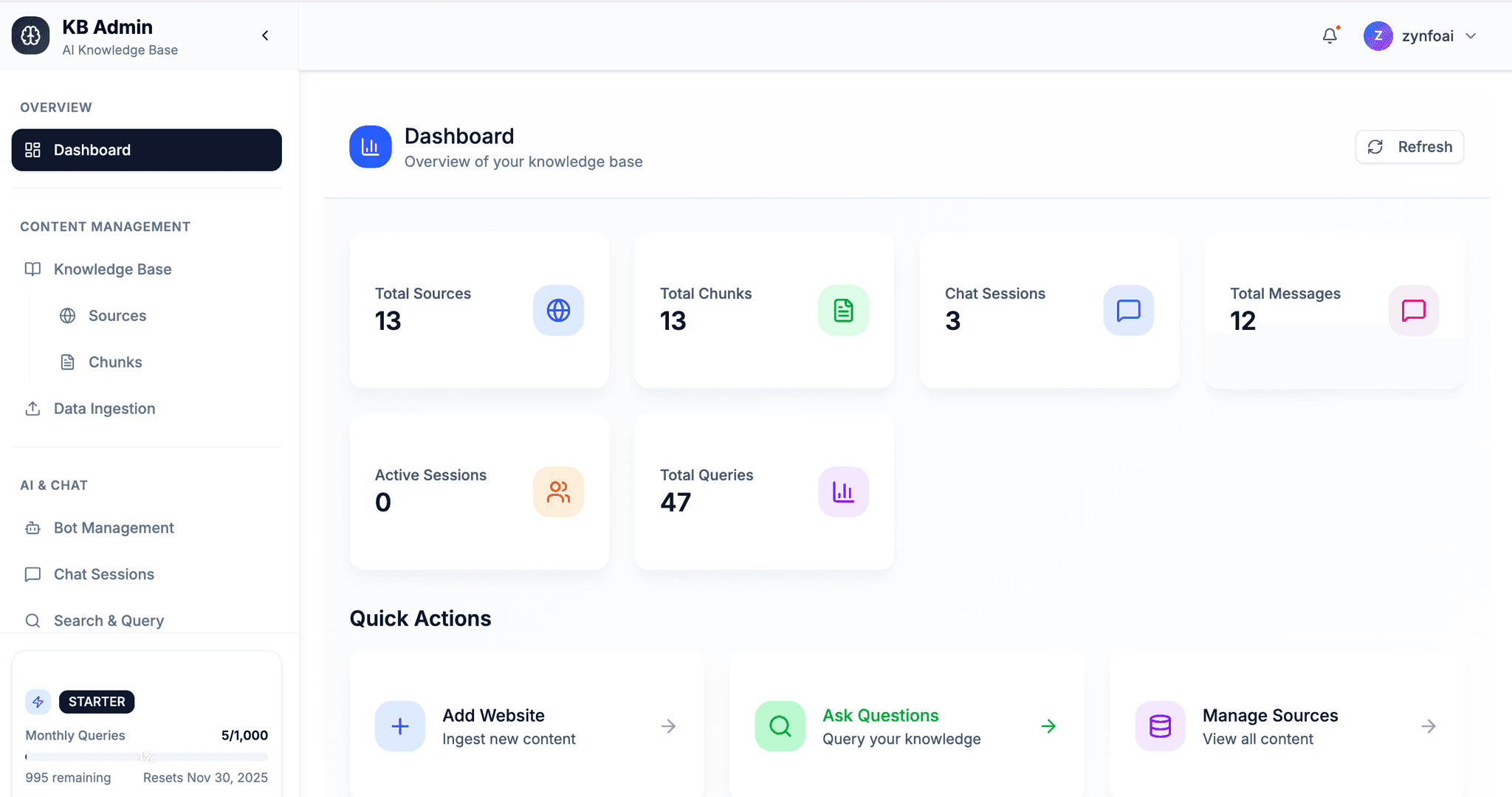 Screenshot 6 of ZynfoAI - Build AI Chatbots for Customer
