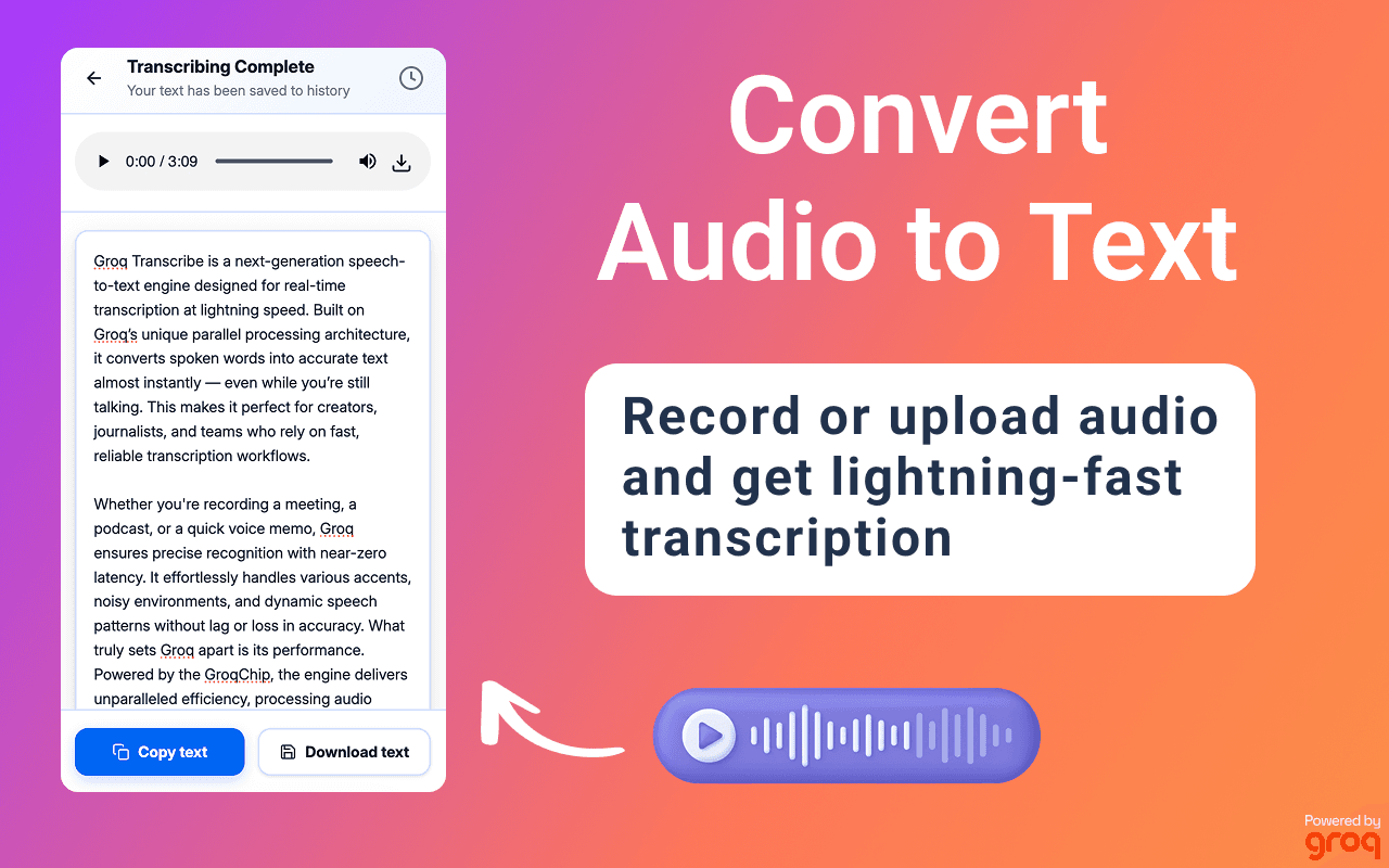 Screenshot 1 of Audio To Text Transcription