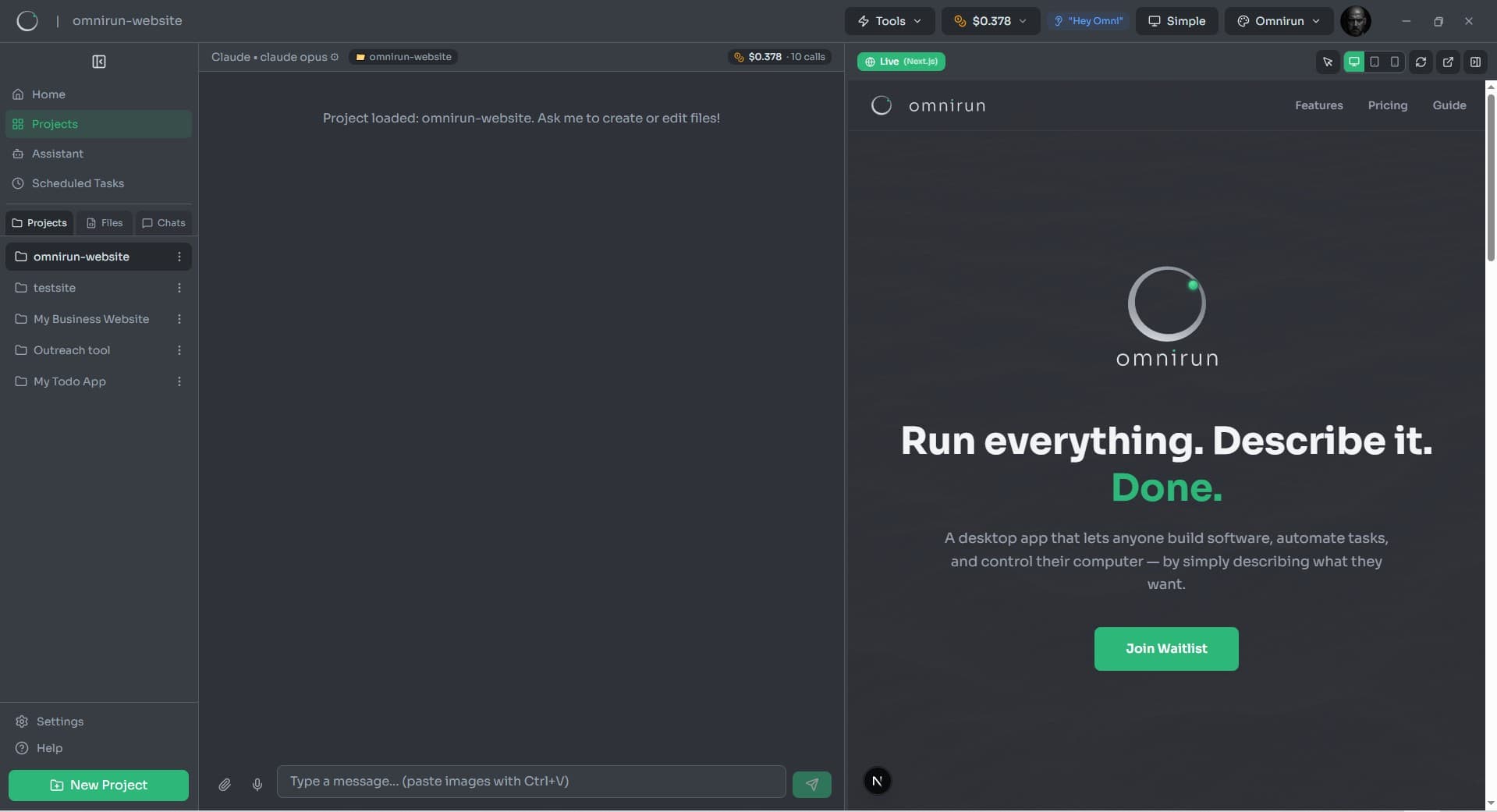 Screenshot 2 of omnirun