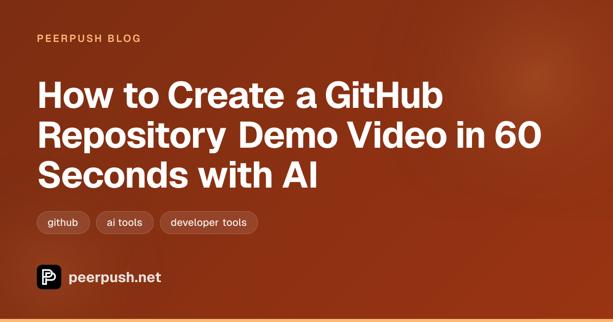 Cover image for How to Create a GitHub Repository Demo Video in 60 Seconds with AI