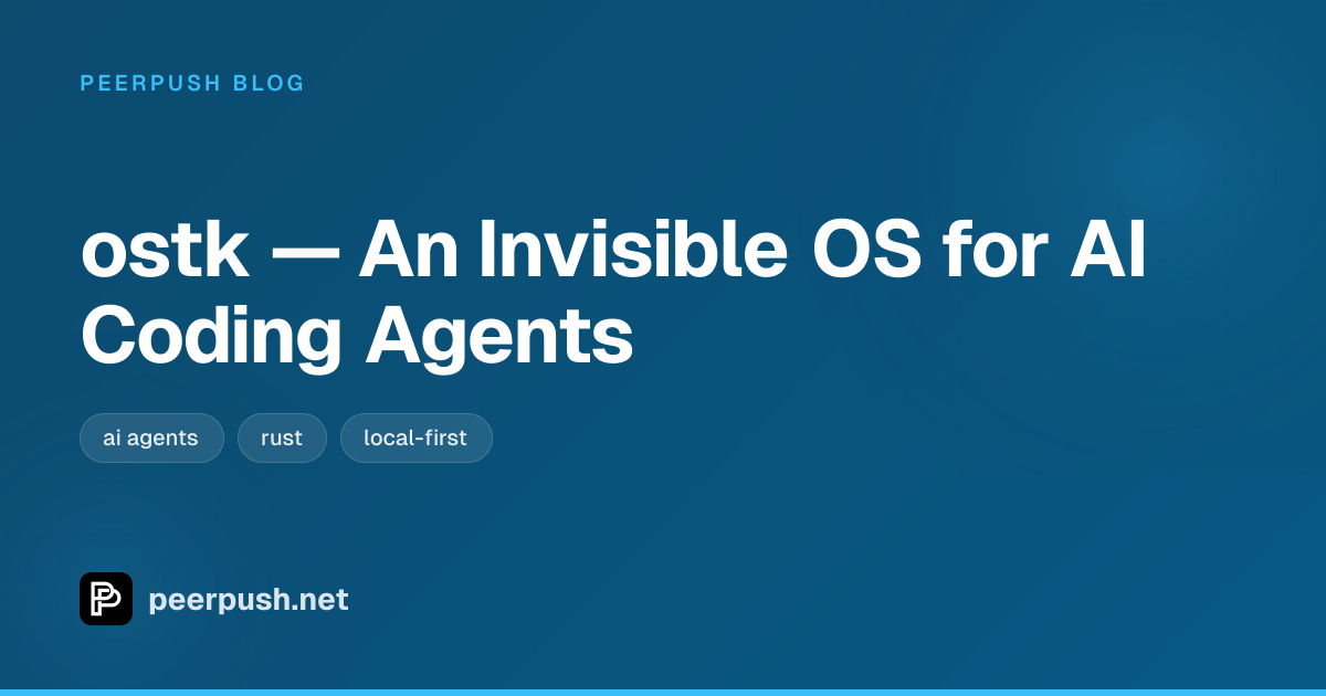 Cover image for ostk — An Invisible OS for AI Coding Agents