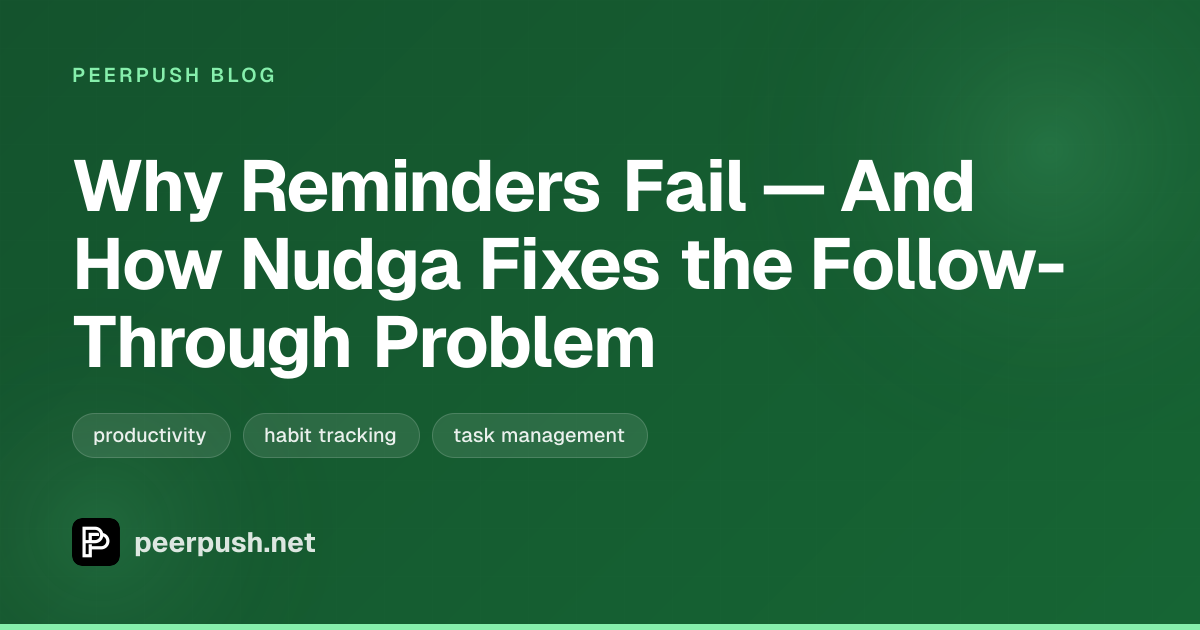 Cover image for Why Reminders Fail — And How Nudga Fixes the Follow-Through Problem