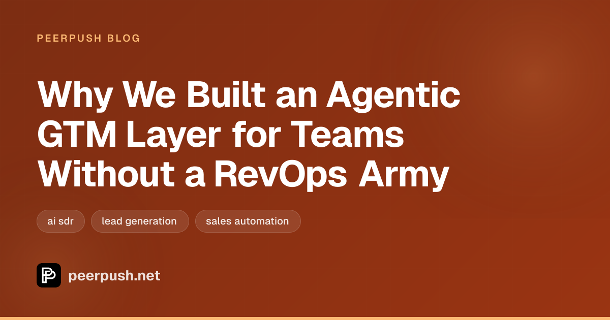 Cover image for Why We Built an Agentic GTM Layer for Teams Without a RevOps Army