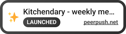 Kitchendary - weekly meals planner
